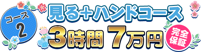 コース2　見る+ハンドコース3時間7万円　完全保証